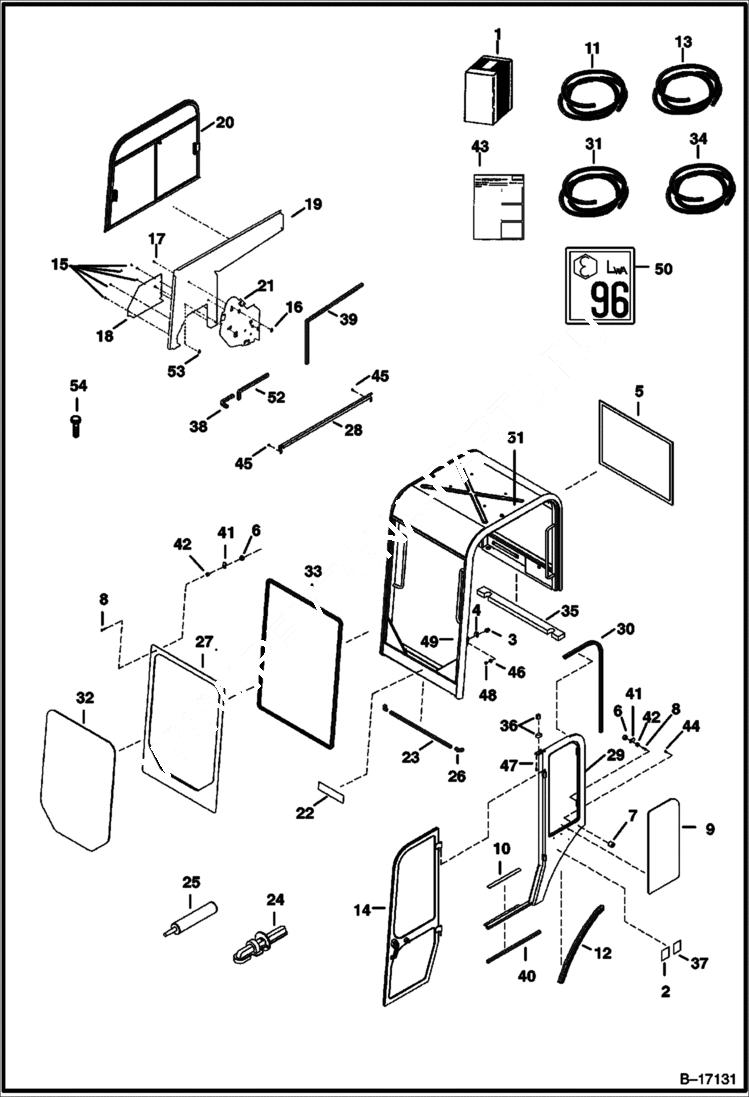 Схема запчастей Bobcat 334 - CANOPY ENCLOSURE KIT ACCESSORIES & OPTIONS