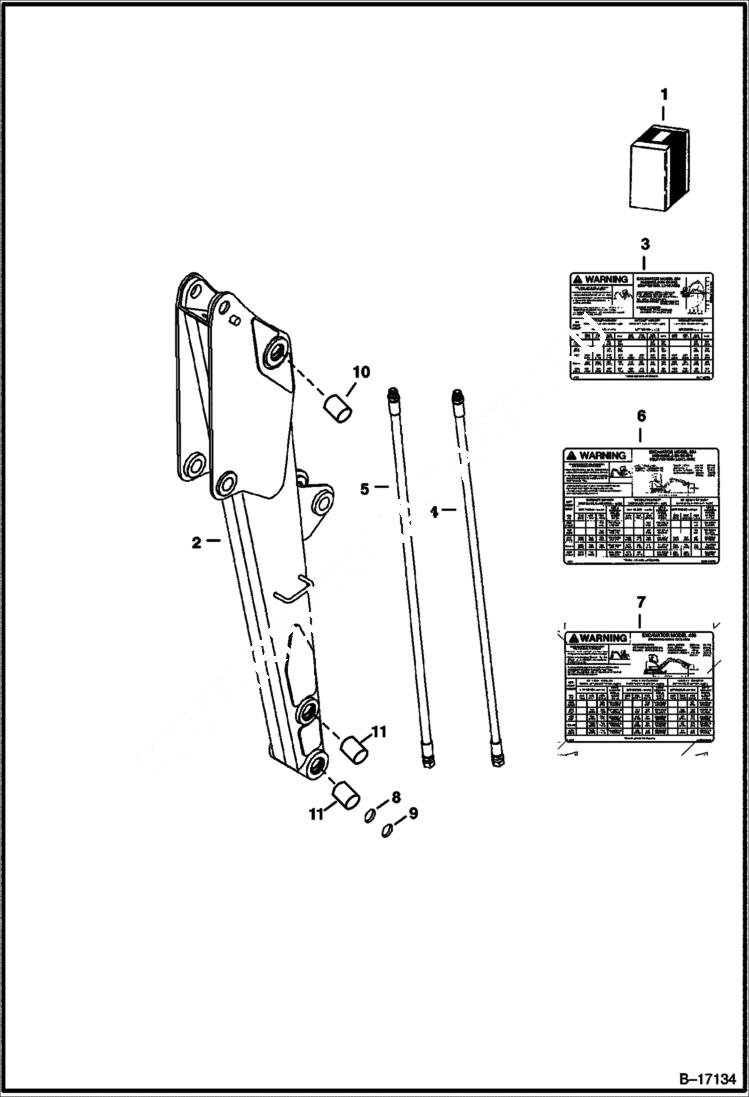 Схема запчастей Bobcat 334 - LONG ARM KIT ACCESSORIES & OPTIONS