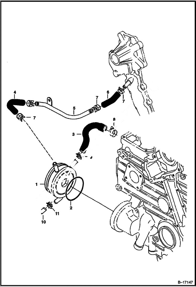 Схема запчастей Bobcat 700s - OIL COOLER (Kubota - V2003T) (1G622-00000) S/N 500K12421 & Below, 519022517 & Below, 519212422 & Below POWER UNIT