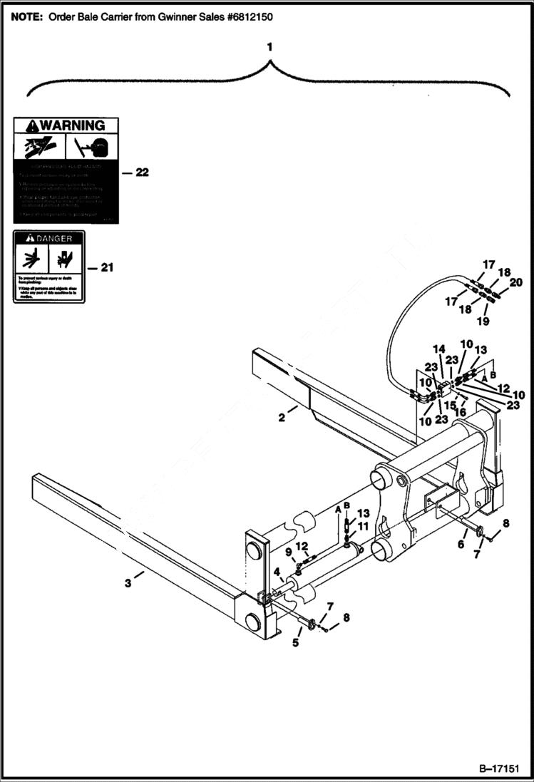 Схема запчастей Bobcat BALE HANDLERS - 48 BALE CARRIER (S/N 017800101 & Above) Телескопические мини-погрузчики