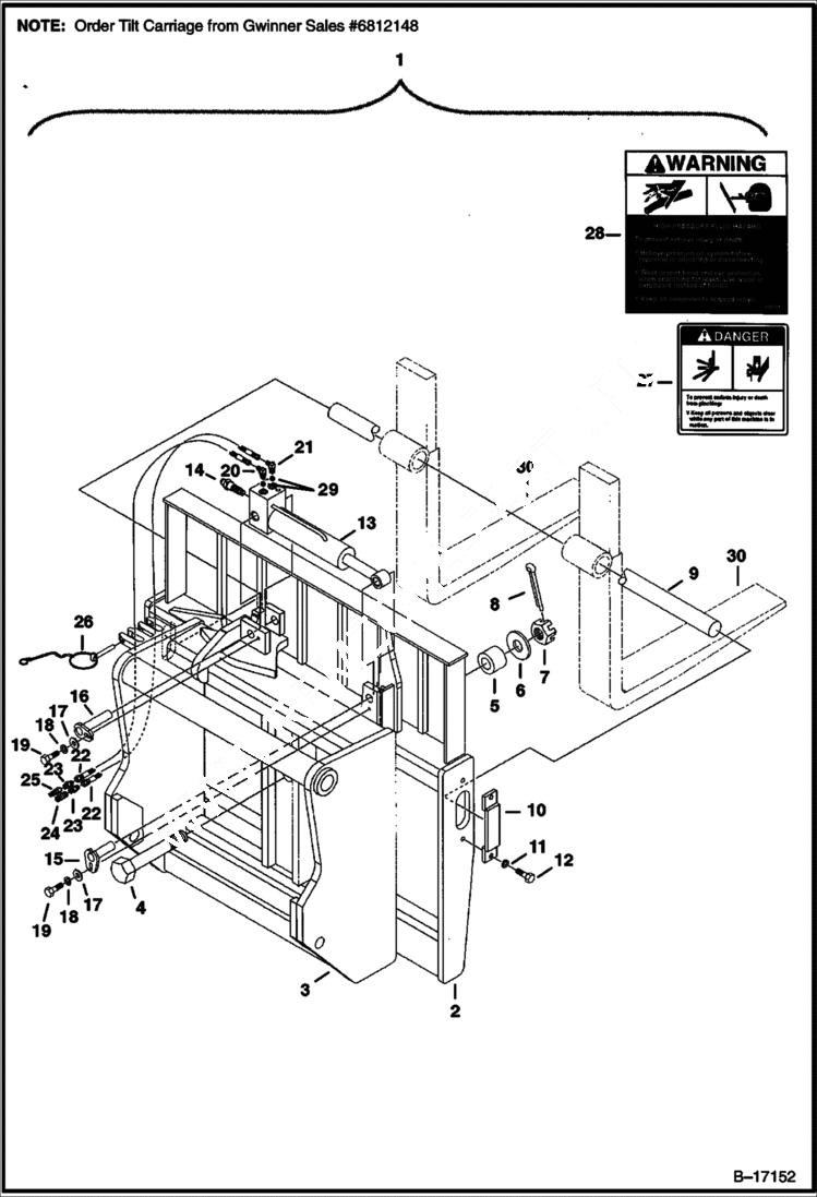 Схема запчастей Bobcat TILT CARRIAGE - 48 TILT CARRIAGE (S/N 017700101 & Above) Телескопические мини-погрузчики