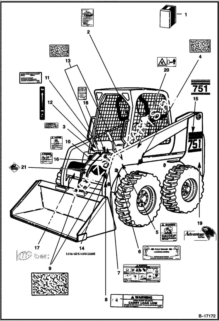 Схема запчастей Bobcat 700s - DECALS ACCESSORIES & OPTIONS