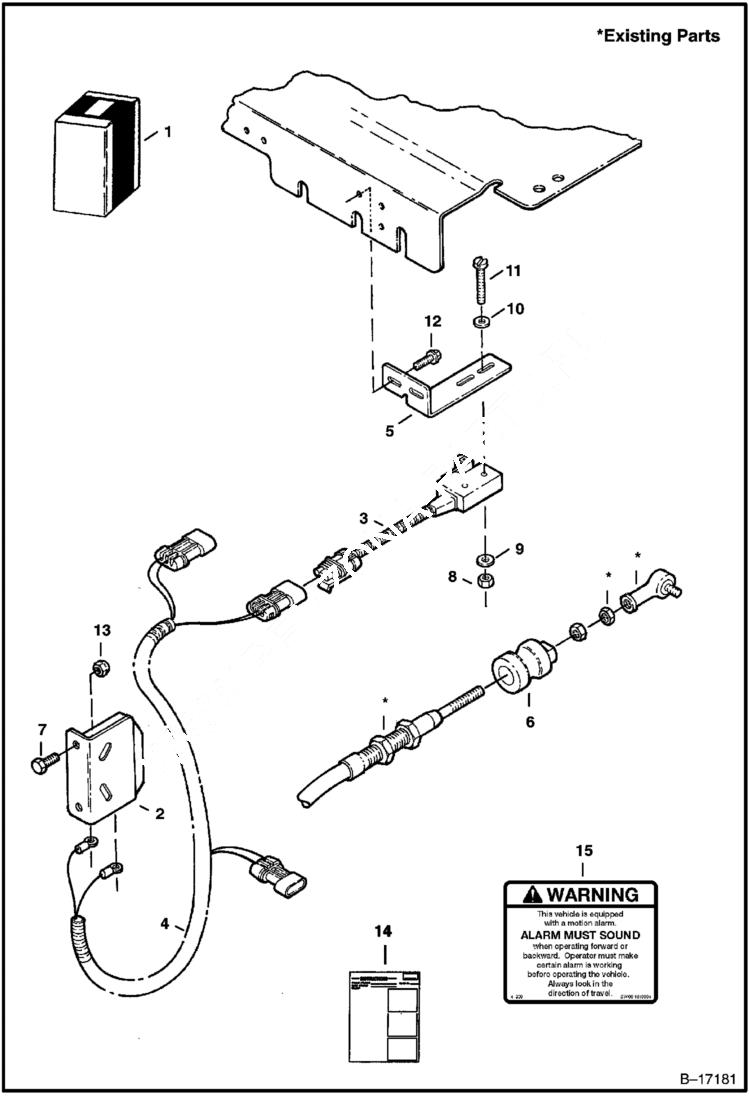 Схема запчастей Bobcat 337 - MOTION ALARM ACCESSORIES & OPTIONS