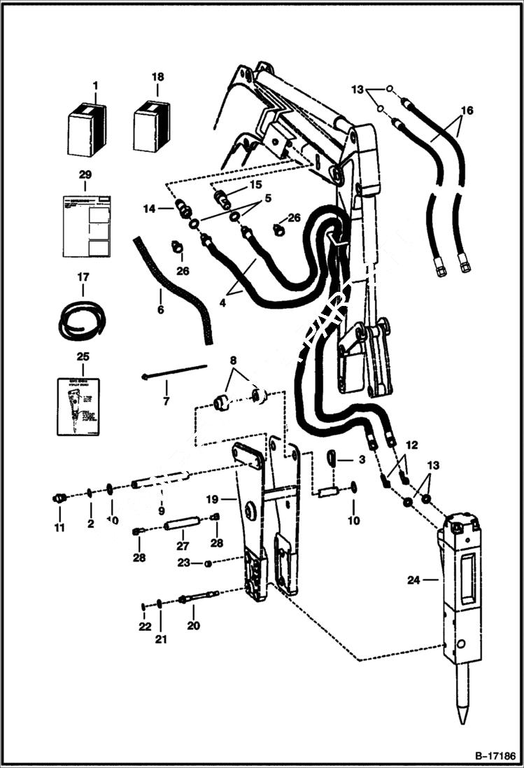 Схема запчастей Bobcat BREAKERS - BREAKER (Mounting Kit) (2560) (3560) (2570) (3570) (Use on 225, 231, 325, 328, 331, 334) Экскаваторы