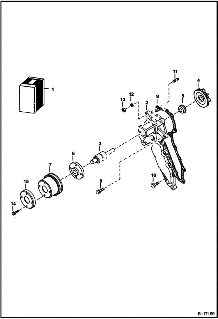 Схема запчастей Bobcat 325 - WATER PUMP POWER UNIT