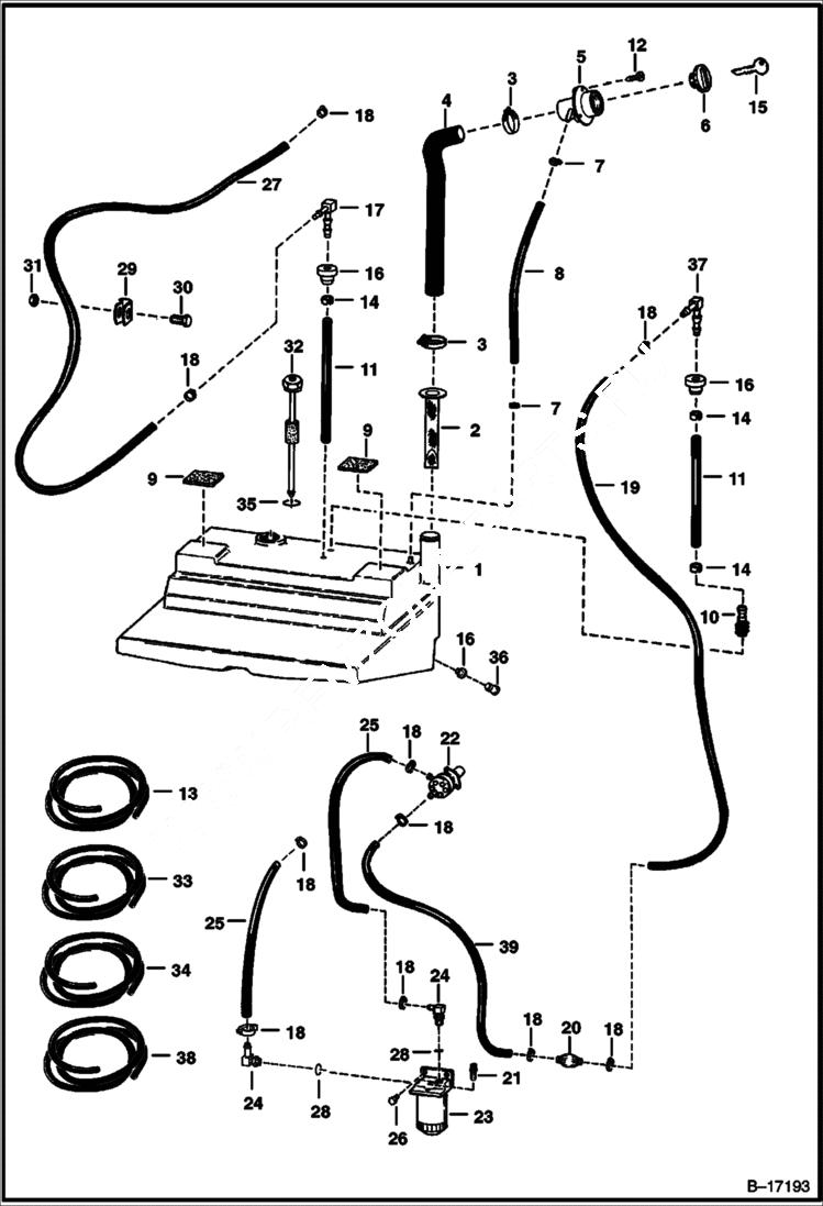 Схема запчастей Bobcat 700s - FUEL SYSTEM MAIN FRAME