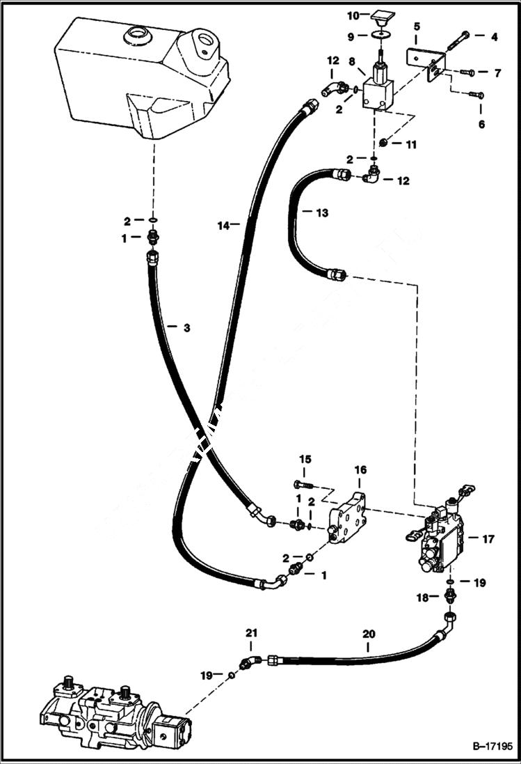 Схема запчастей Bobcat 700s - MANUAL LIFT RELEASE SYSTEM (S/N 509640660 & Above, 509616542 - 34999) HYDRAULIC SYSTEM