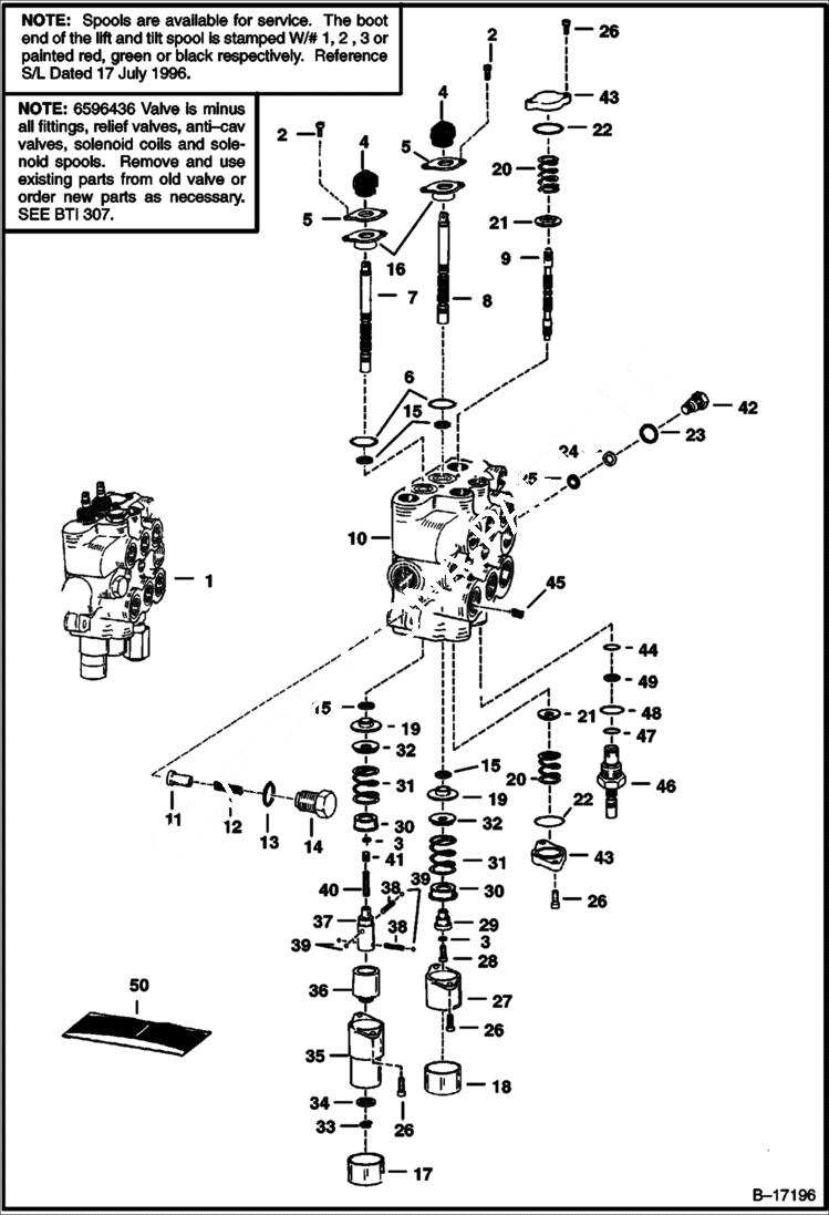 Схема запчастей Bobcat 700s - HYDRAULIC CONTROL VALVE (Service Valve) HYDRAULIC SYSTEM