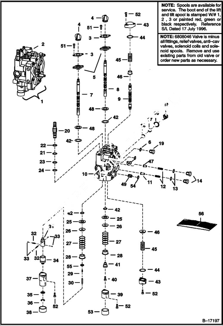 Схема запчастей Bobcat 700s - HYDRAULIC CONTROL VALVE (W/BICS Valve) (Service Valve) HYDRAULIC SYSTEM