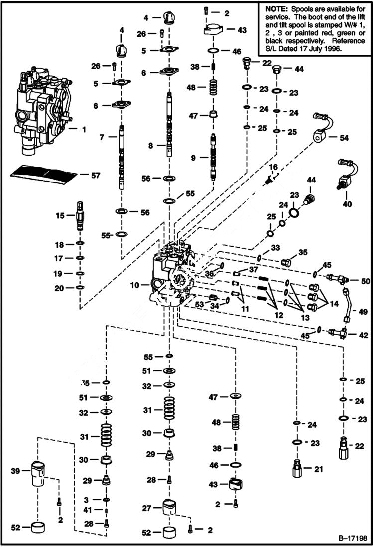 Схема запчастей Bobcat 700s - HYDRAULIC CONTROL VALVE (Advanced Hand Controls) (W/BICS Valve) HYDRAULIC SYSTEM