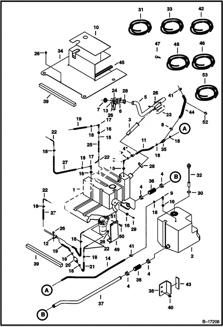 Схема запчастей Bobcat 900s - FUEL SYSTEM MAIN FRAME