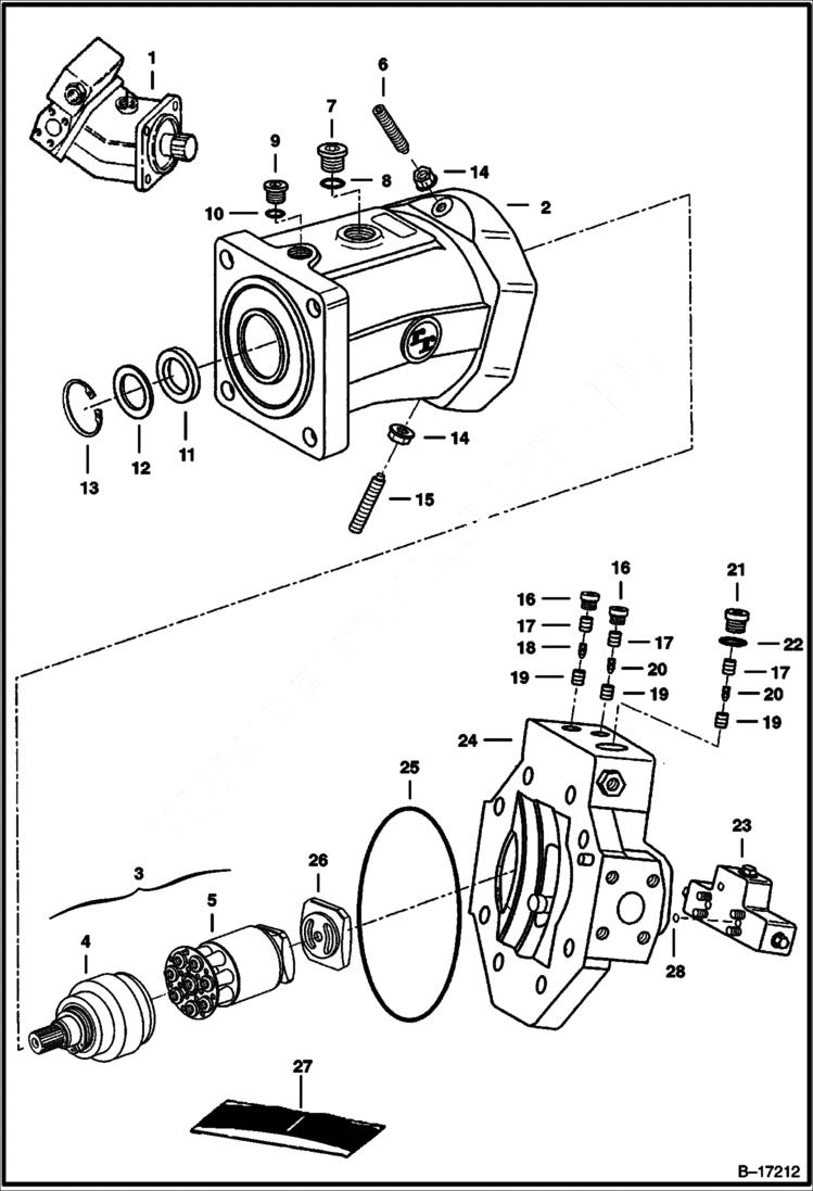 Схема запчастей Bobcat 900s - HYDROSTATIC MOTOR HYDROSTATIC SYSTEM