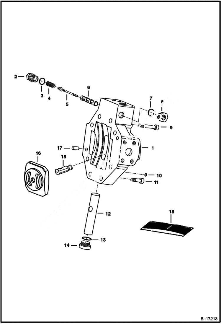 Схема запчастей Bobcat 900s - REAR COVER ASSY HYDROSTATIC SYSTEM