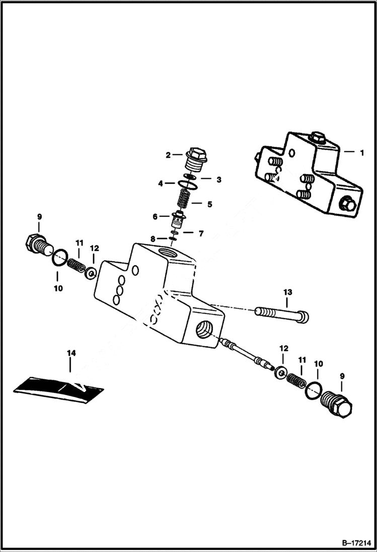 Схема запчастей Bobcat 900s - FLUSHING VALVE HYDROSTATIC SYSTEM