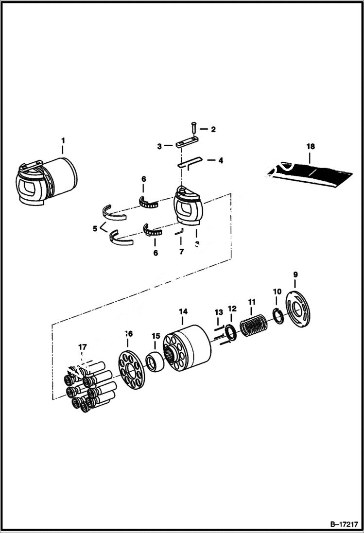 Схема запчастей Bobcat 900s - BLOCK - ROTARY GROUP HYDROSTATIC SYSTEM