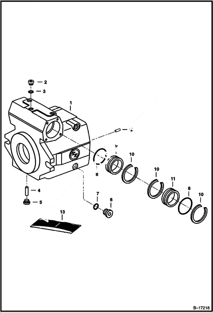 Схема запчастей Bobcat 900s - HOUSING ASSY HYDROSTATIC SYSTEM