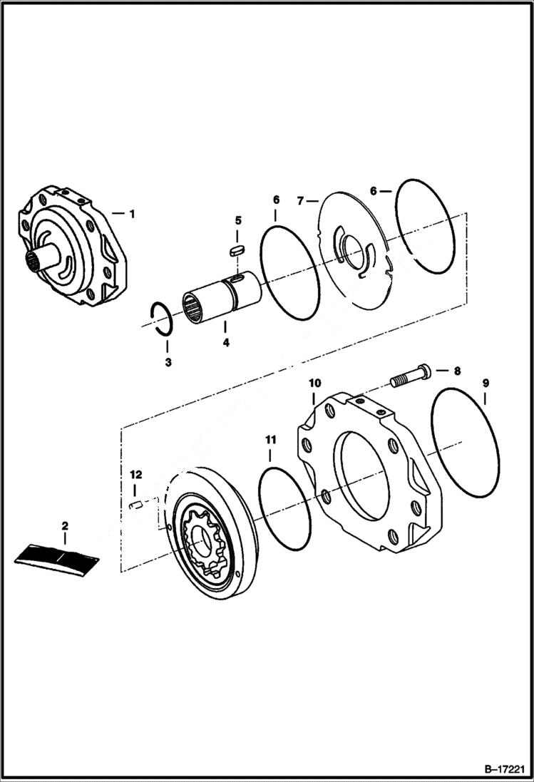 Схема запчастей Bobcat 900s - CHARGE PUMP (Gear Pump End) HYDROSTATIC SYSTEM