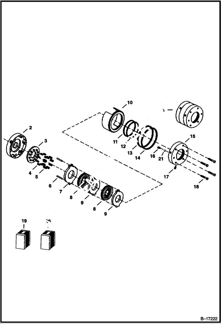 Схема запчастей Bobcat 900s - DISC BRAKE (Ausco) (S/N 562211955 & Above, 516511094 & Above) HYDROSTATIC SYSTEM