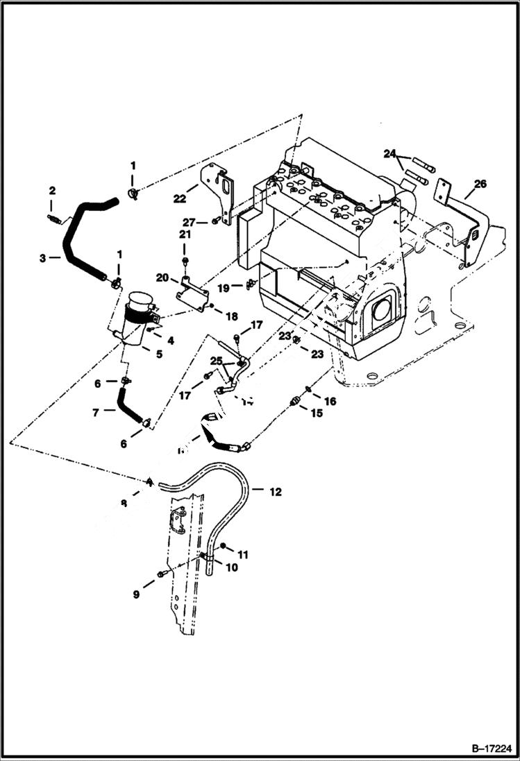 Схема запчастей Bobcat 900s - ENGINE & ATTACHING PARTS POWER UNIT