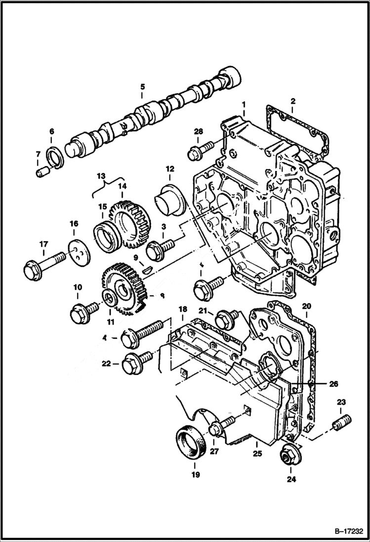 Схема запчастей Bobcat 900s - TIMING GEARS POWER UNIT