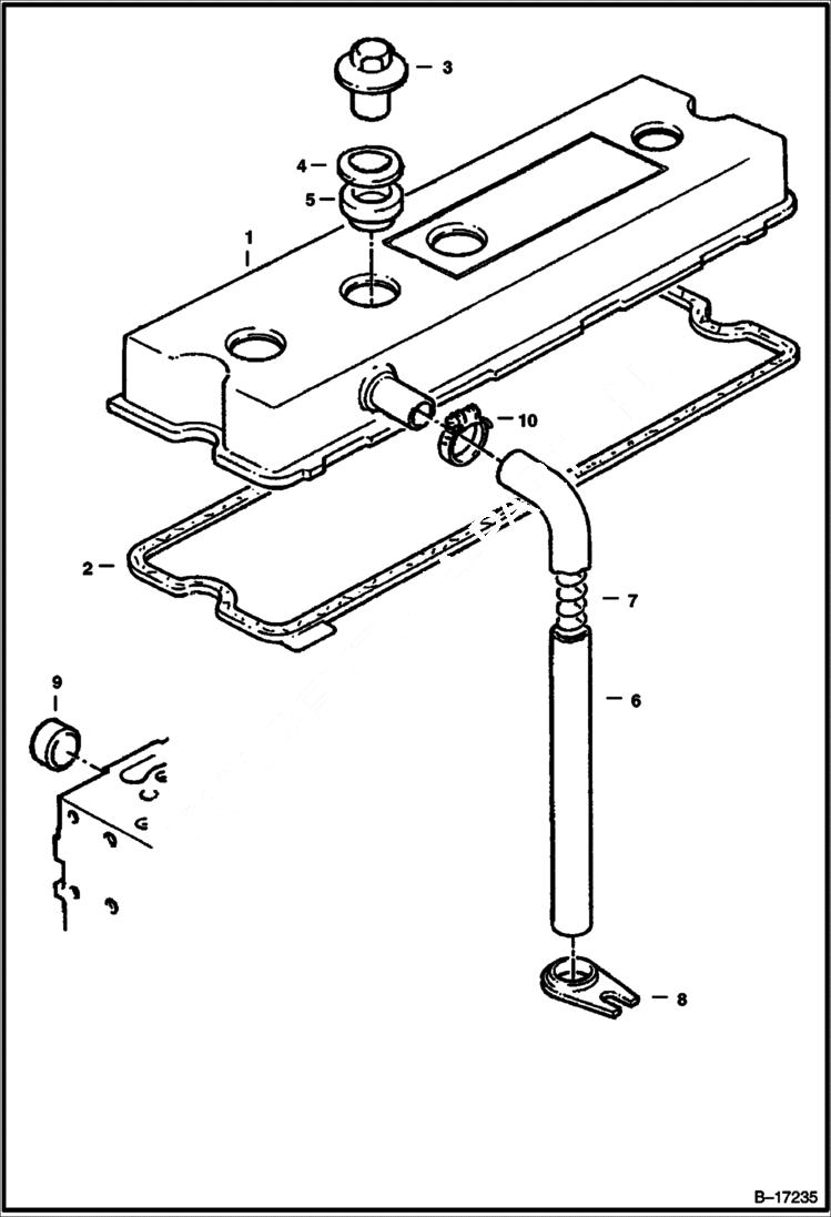 Схема запчастей Bobcat 900s - ROCKER ARM COVER POWER UNIT