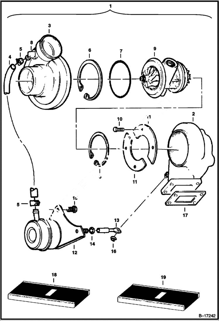 Схема запчастей Bobcat 900s - TURBO CHARGER POWER UNIT