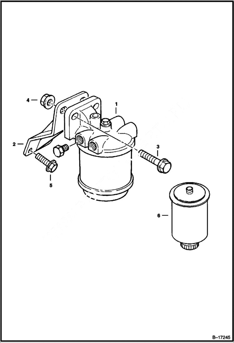 Схема запчастей Bobcat 900s - FUEL FILTER POWER UNIT