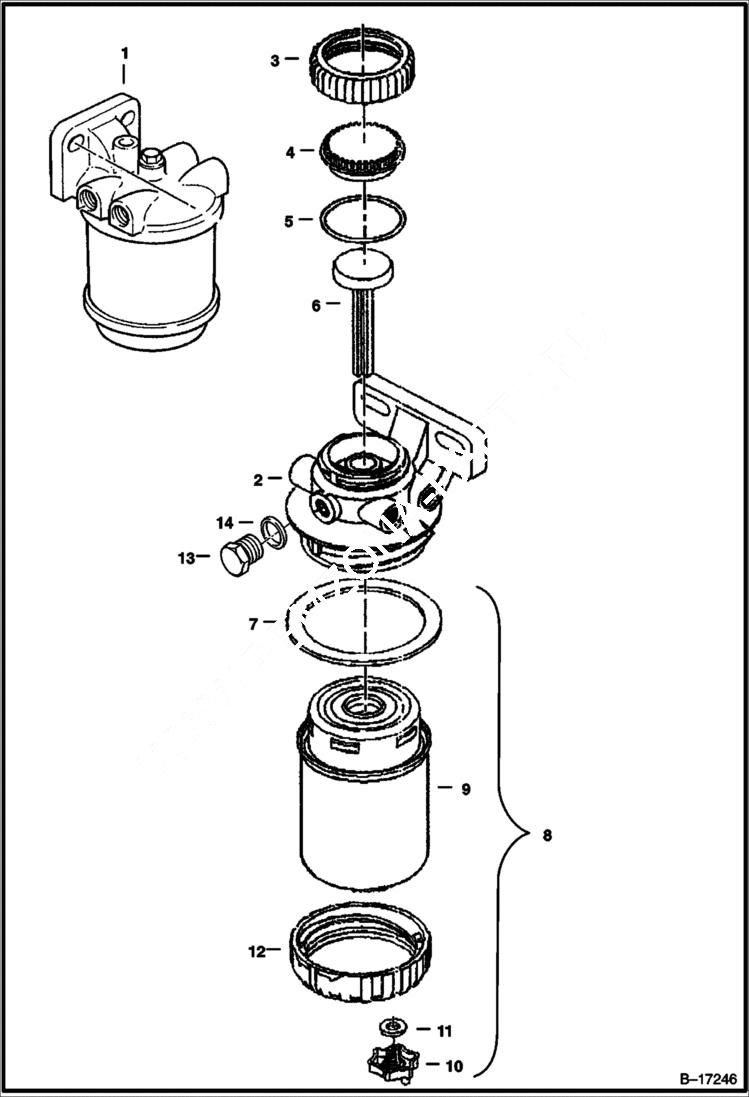 Схема запчастей Bobcat 900s - FUEL FILTER - PARTS POWER UNIT