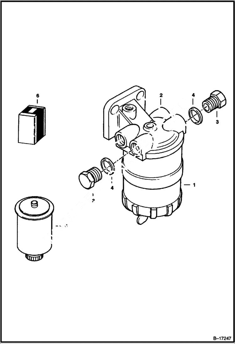 Схема запчастей Bobcat 900s - PUMP FUEL PRE-LIFT (Water Trap) POWER UNIT