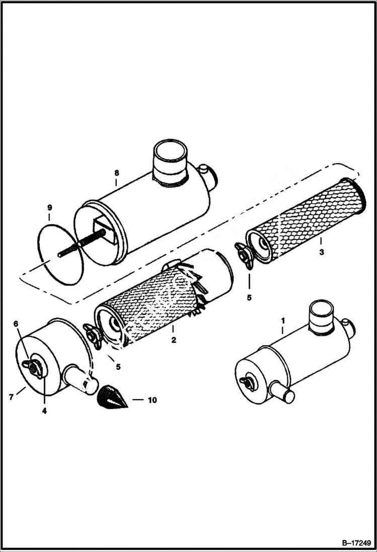 Схема запчастей Bobcat 900s - AIR CLEANER POWER UNIT