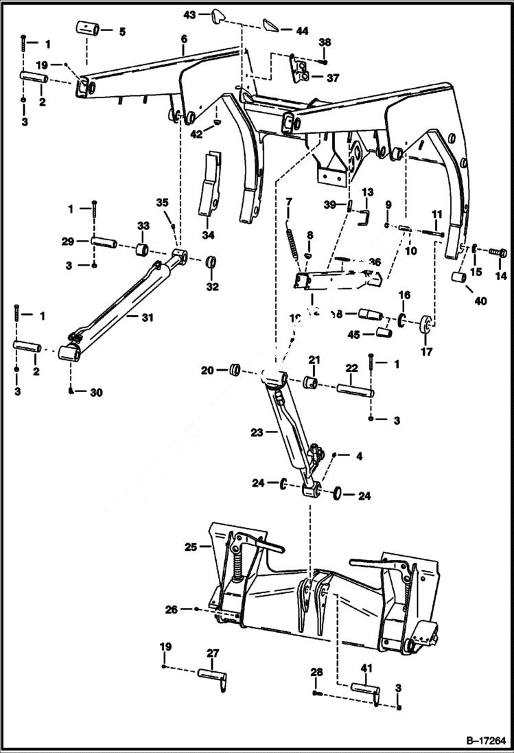 Схема запчастей Bobcat 700s - LIFT ARM & BOB-TACH MAIN FRAME