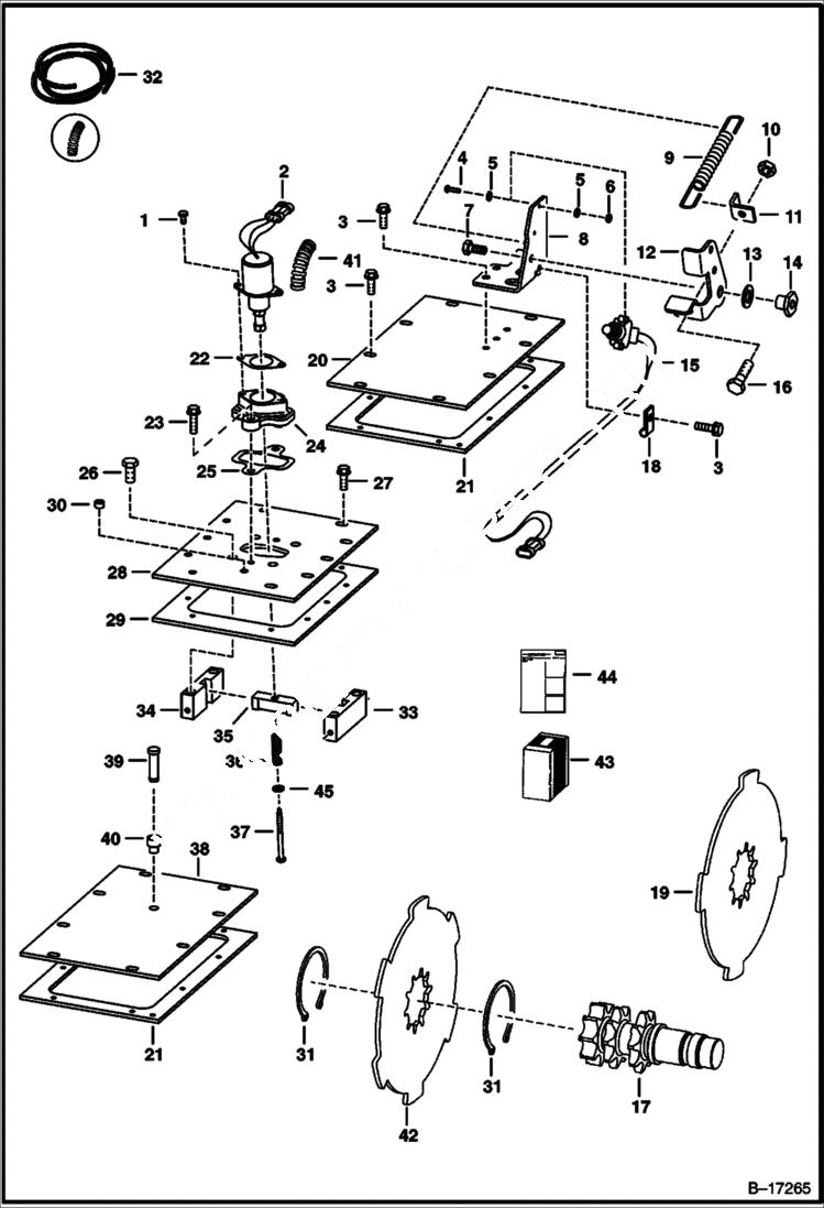 Схема запчастей Bobcat 700s - DISC BRAKE (Non-Flat Top Chaincase) DRIVE TRAIN