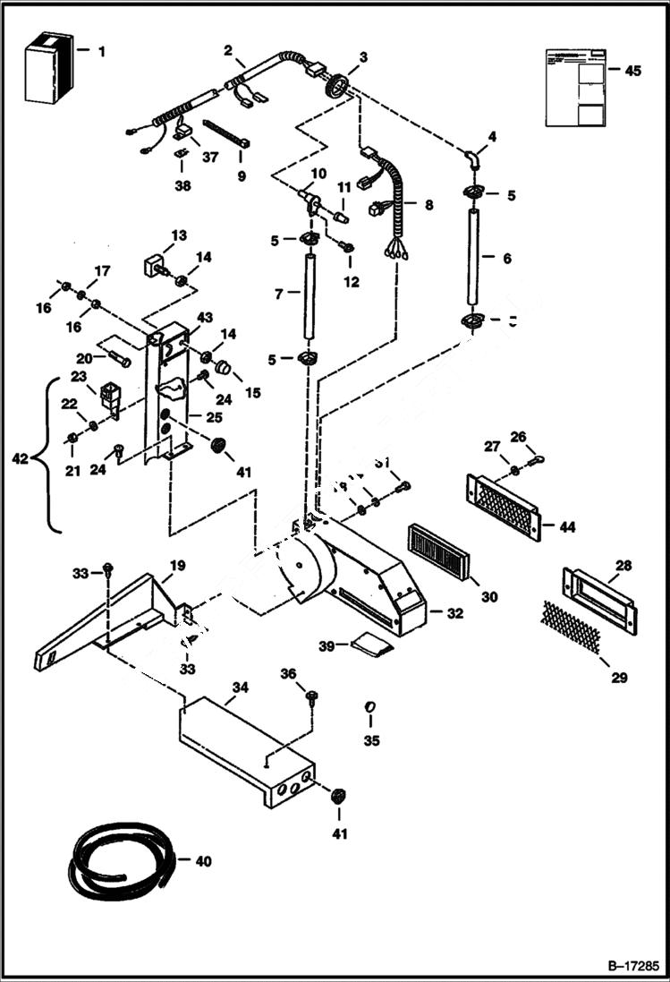 Схема запчастей Bobcat 700s - HEATER KIT (Fresh Air) ACCESSORIES & OPTIONS