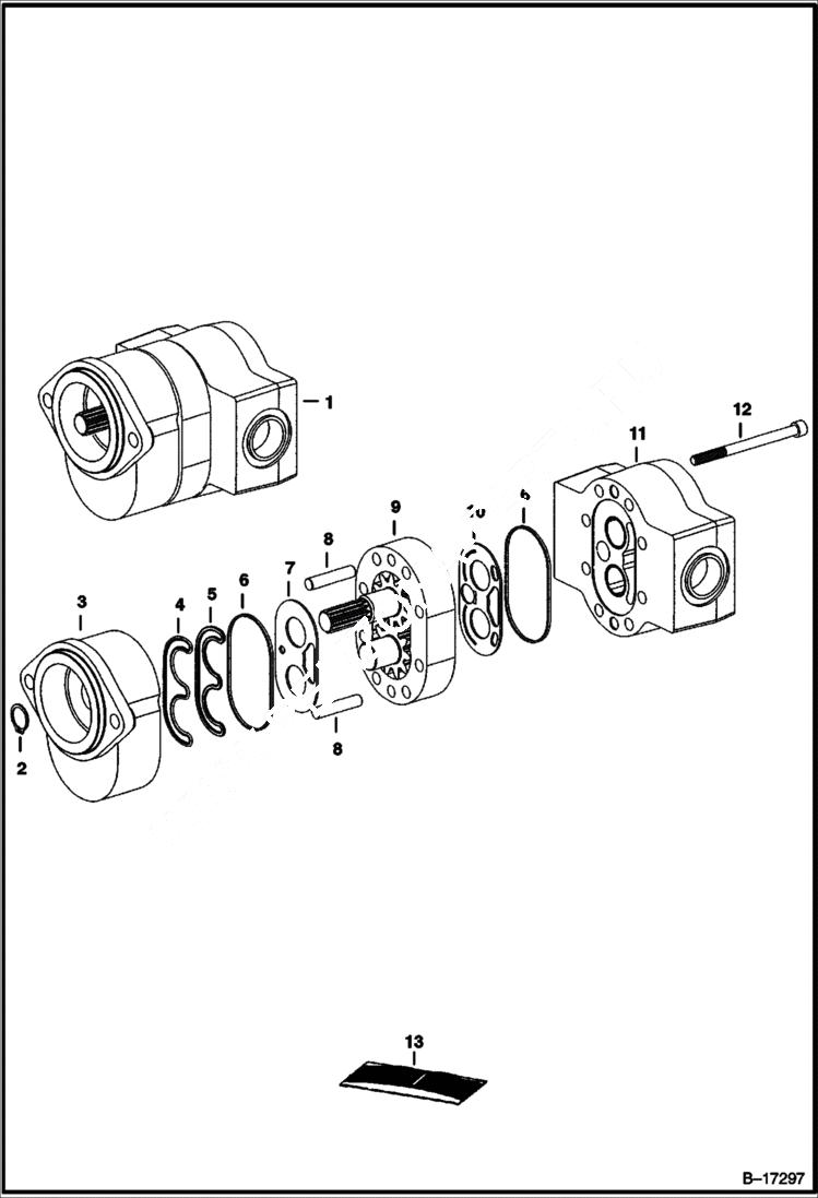 Схема запчастей Bobcat S-Series - GEAR PUMP HYDROSTATIC SYSTEM