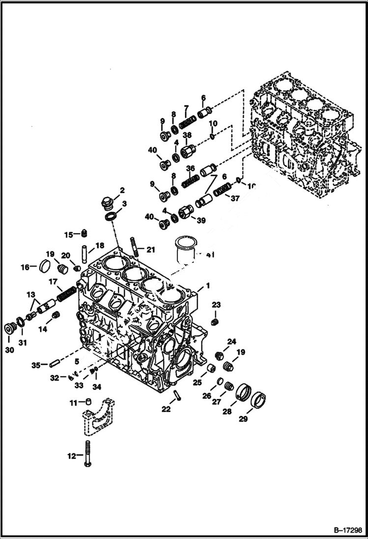 Схема запчастей Bobcat A-Series - CRANKCASE POWER UNIT