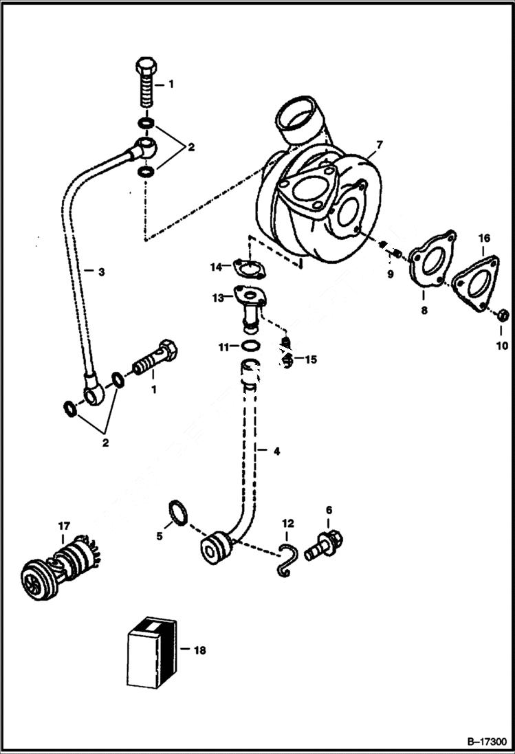 Схема запчастей Bobcat 800s - TURBOCHARGER POWER UNIT