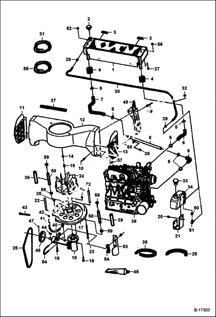 Схема запчастей Bobcat 700s - COOLING SYSTEM POWER UNIT