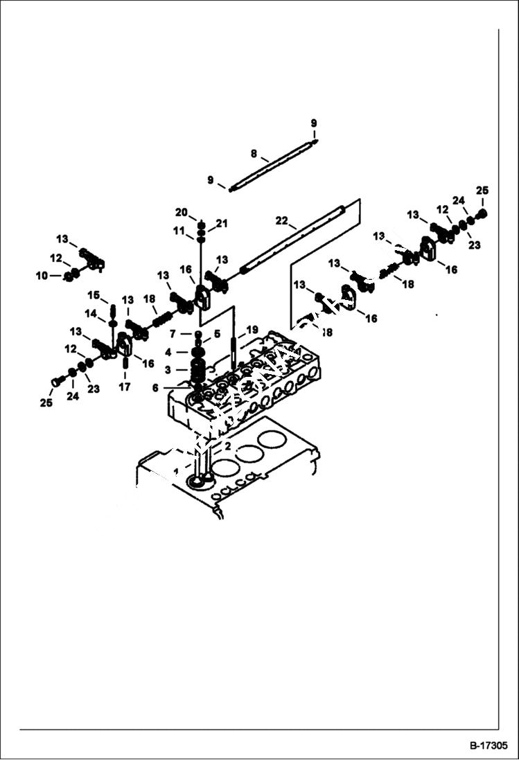 Схема запчастей Bobcat 700s - VALVE ROCKER ARM (Kubota - V2203) (1G608-41000) POWER UNIT