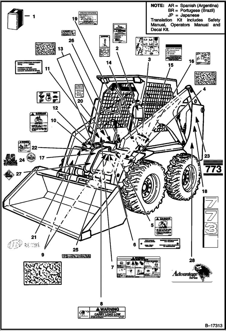 Схема запчастей Bobcat 700s - DECALS ACCESSORIES & OPTIONS