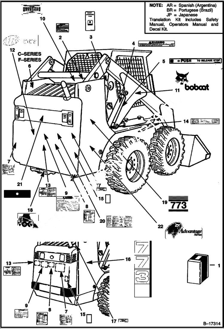 Схема запчастей Bobcat 700s - DECALS ACCESSORIES & OPTIONS