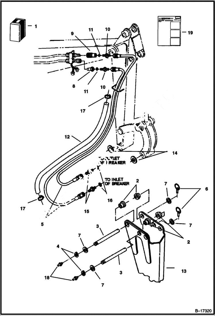 Схема запчастей Bobcat BREAKERS - BREAKER (Mounting Kit) (2500) (3500) (Use on 225, 231, 331, 334) Экскаваторы