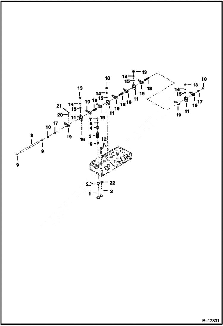 Схема запчастей Bobcat 331 - VALVE ROCKER ARM POWER UNIT