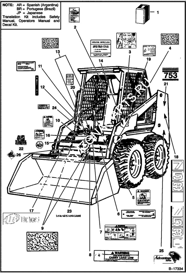 Схема запчастей Bobcat 700s - DECALS ACCESSORIES & OPTIONS