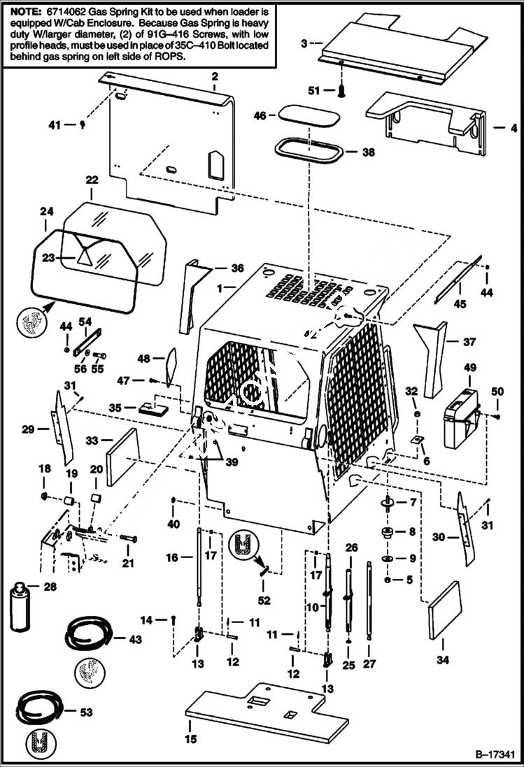 Схема запчастей Bobcat 700s - OPERATOR CAB MAIN FRAME