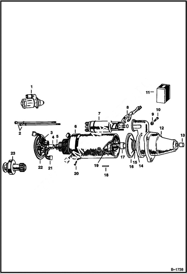 Схема запчастей Bobcat 600s - LUCAS STARTER Petter - S/N 73589 & Above ELECTRICAL SYSTEM