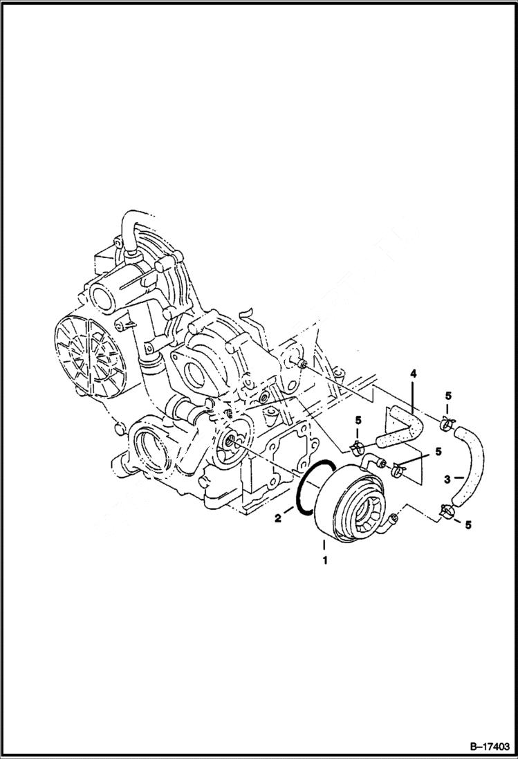 Схема запчастей Bobcat B100 - OIL COOLER W/Turbo Charger POWER UNIT