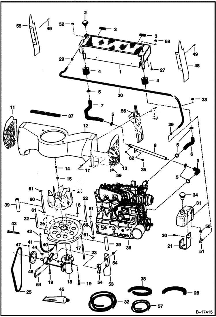 Схема запчастей Bobcat 700s - COOLING SYSTEM POWER UNIT