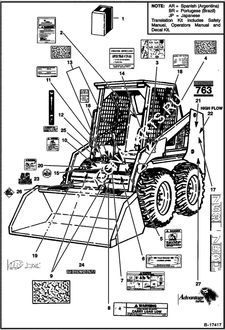 Схема запчастей Bobcat 700s - DECALS ACCESSORIES & OPTIONS