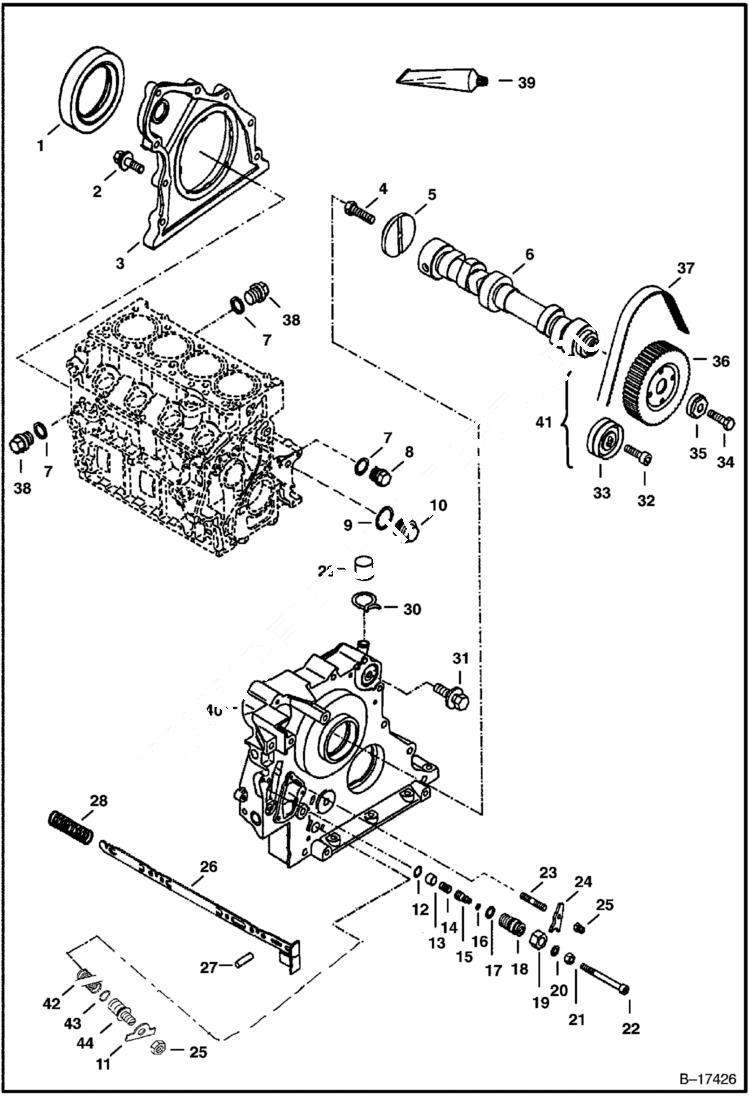 Схема запчастей Bobcat A-Series - CAMSHAFT POWER UNIT