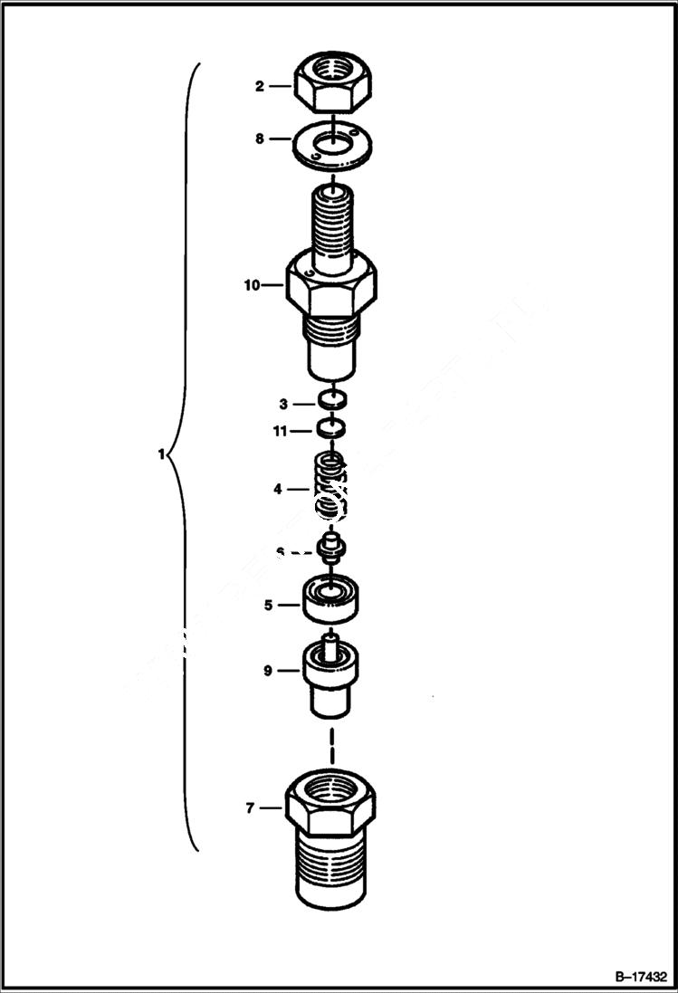 Схема запчастей Bobcat 500s - NOZZLE HOLDER Kubota D1105 Tier I - S/N 5203 & 5204 (1st 4 Digits) POWER UNIT